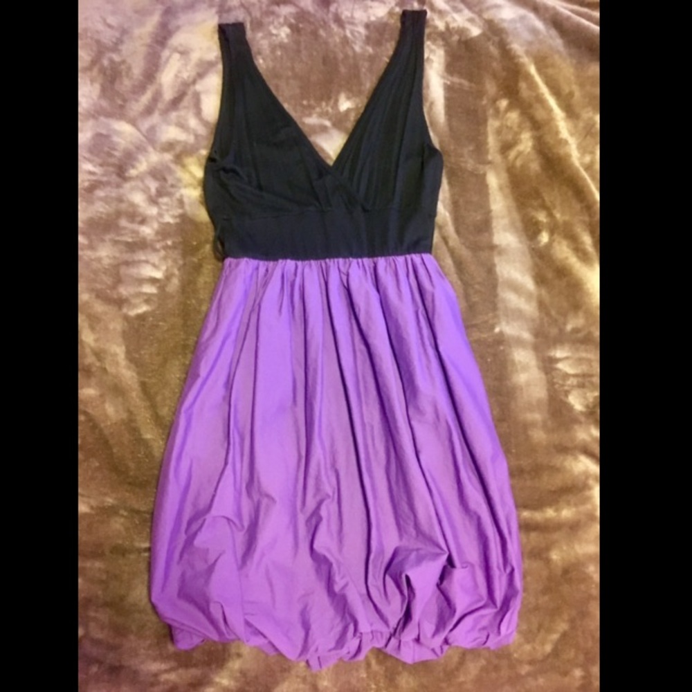 Blk+purple bubble dress