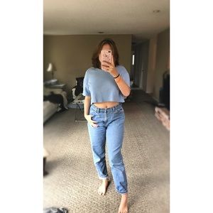 Vintage blue crop top