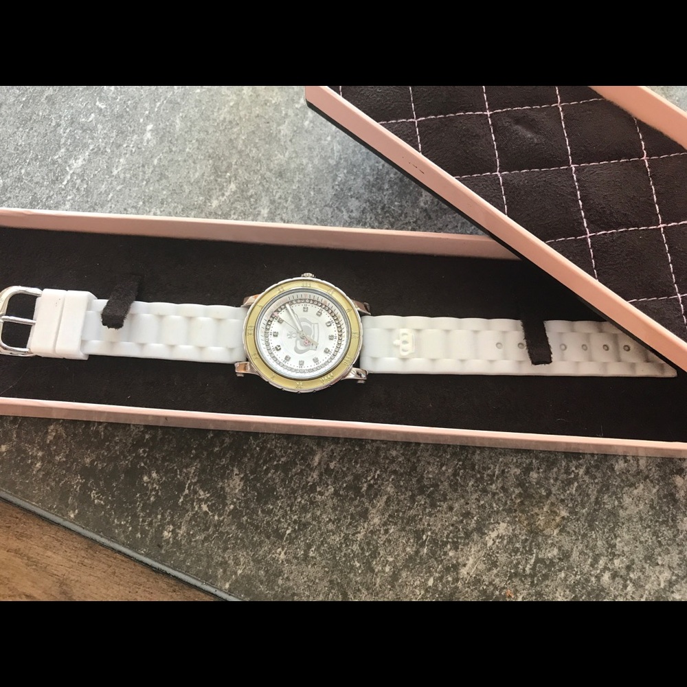 Juicy Couture White-Band Swarovski Diamond Watch✨