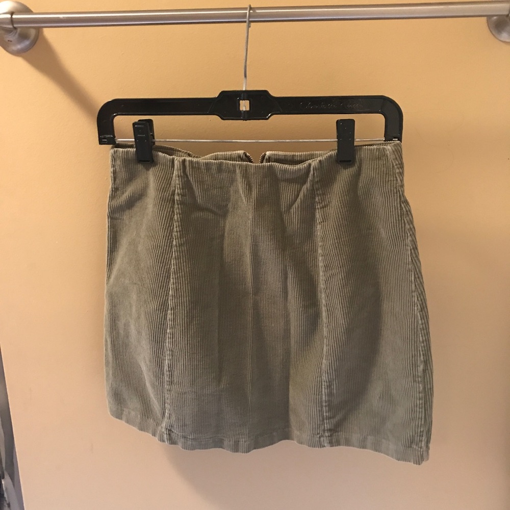 Brandy Melville Green Corduroy Skirt
