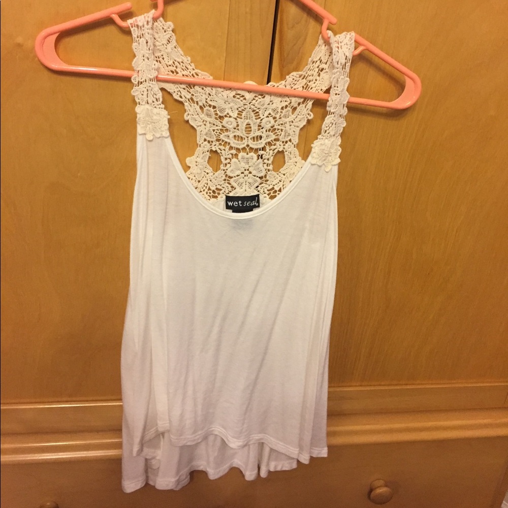 Wet Seal White Racerback Tank Top