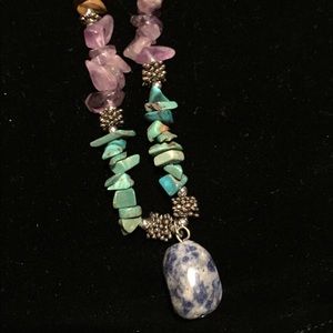 Natural stone necklace.
