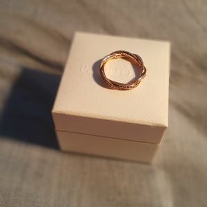 Twist Of Fate Ring, PANDORA Rose & Clear CZ