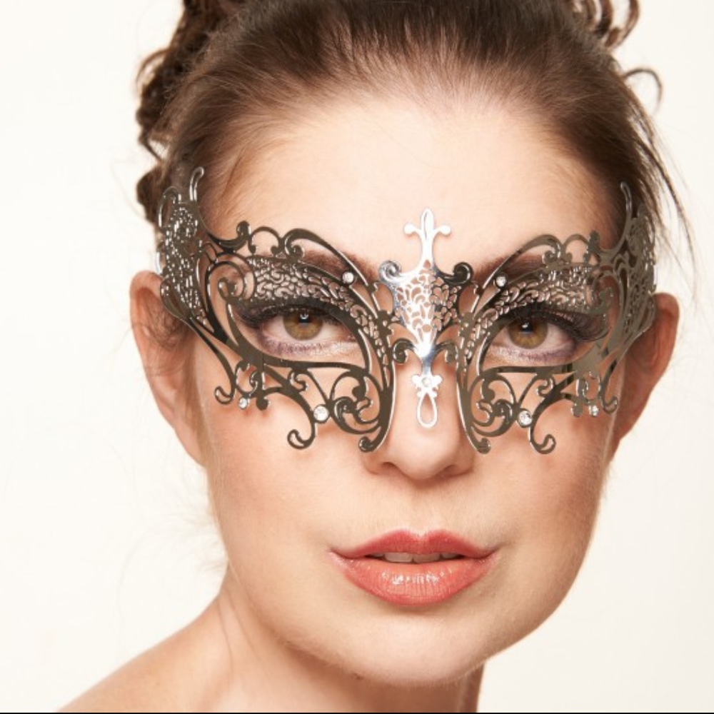 Silver Cross Laser Cut Masquerade Mask
