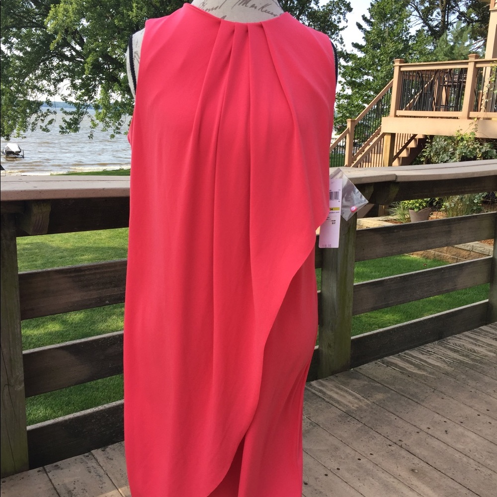 Maggy London Size 14 Orange Sleeveless Dress