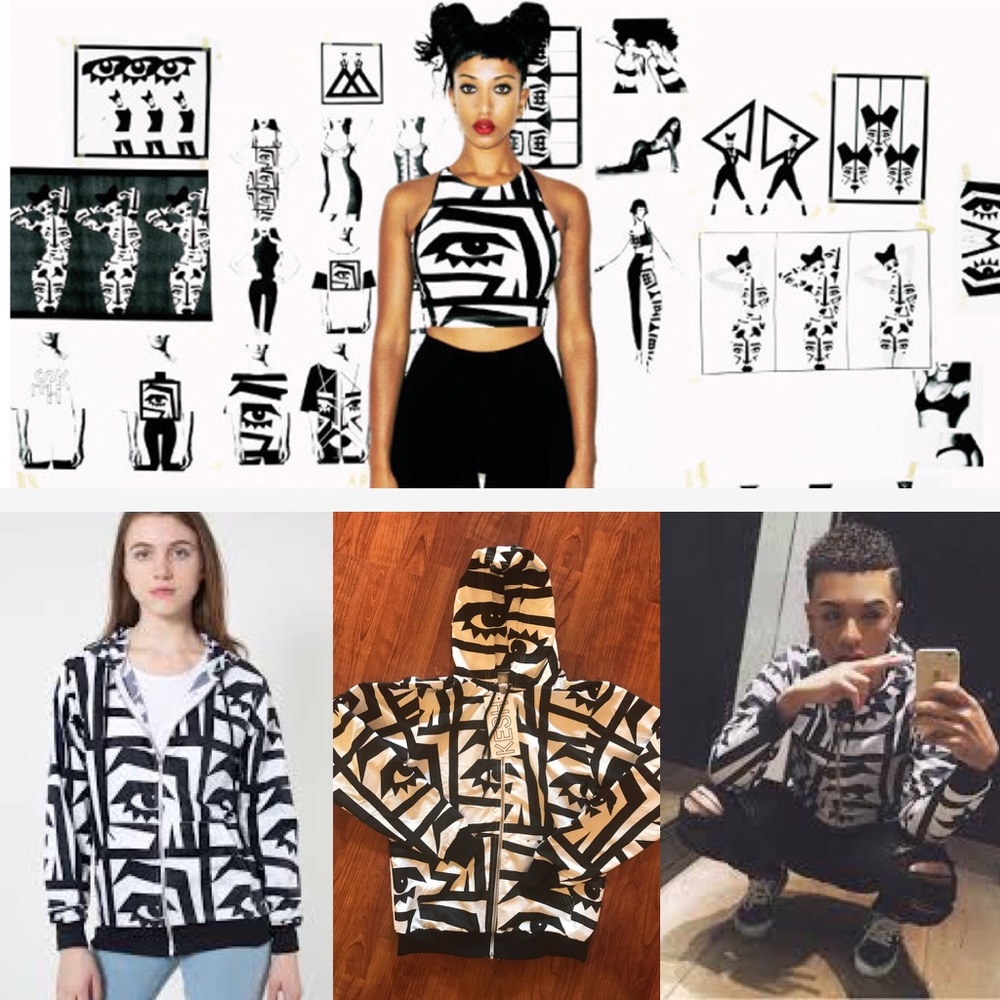 Unisex KESH X American Apparel Zip Hoody Zip Hood