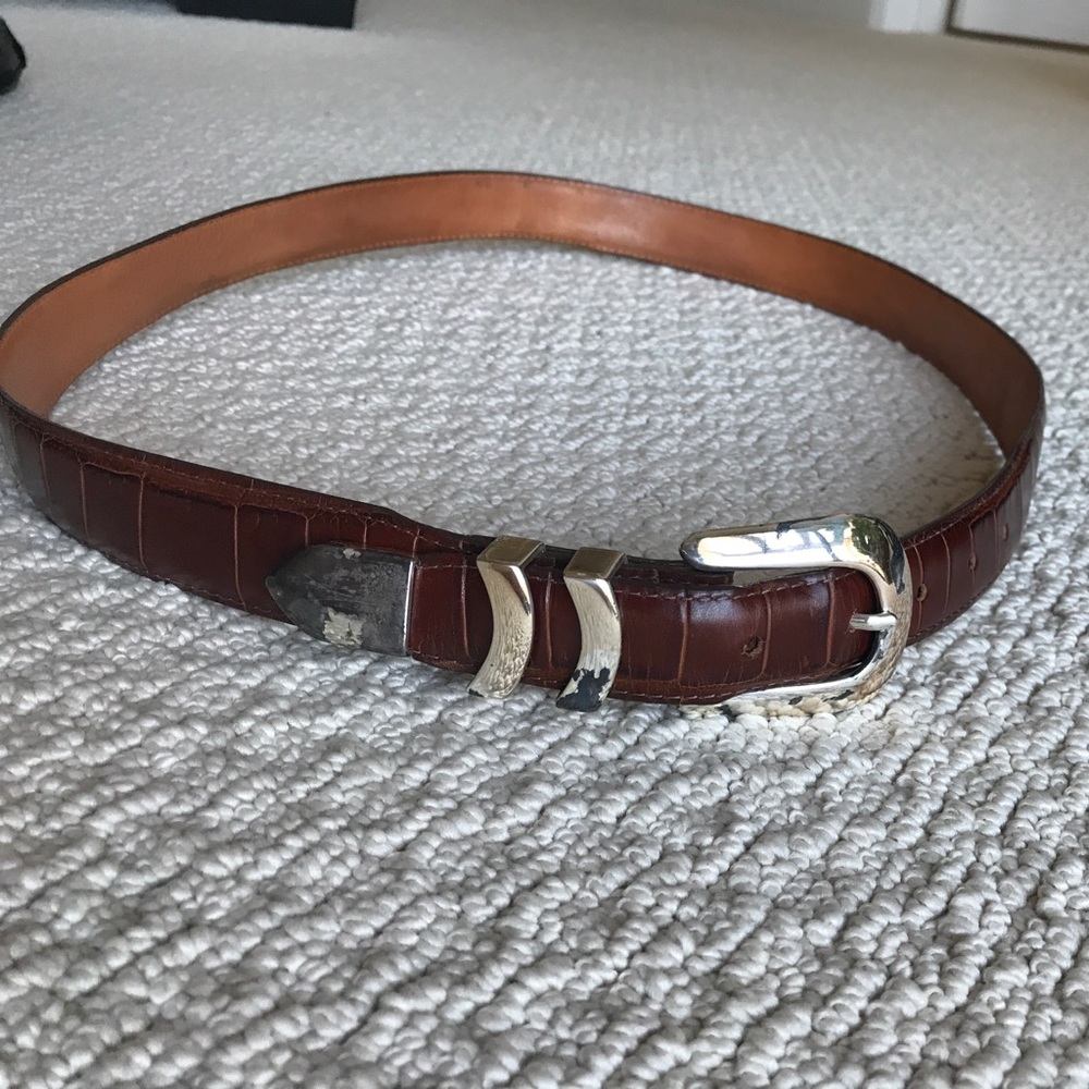 Onyx by Brighton Brown Leather Belt, size 42