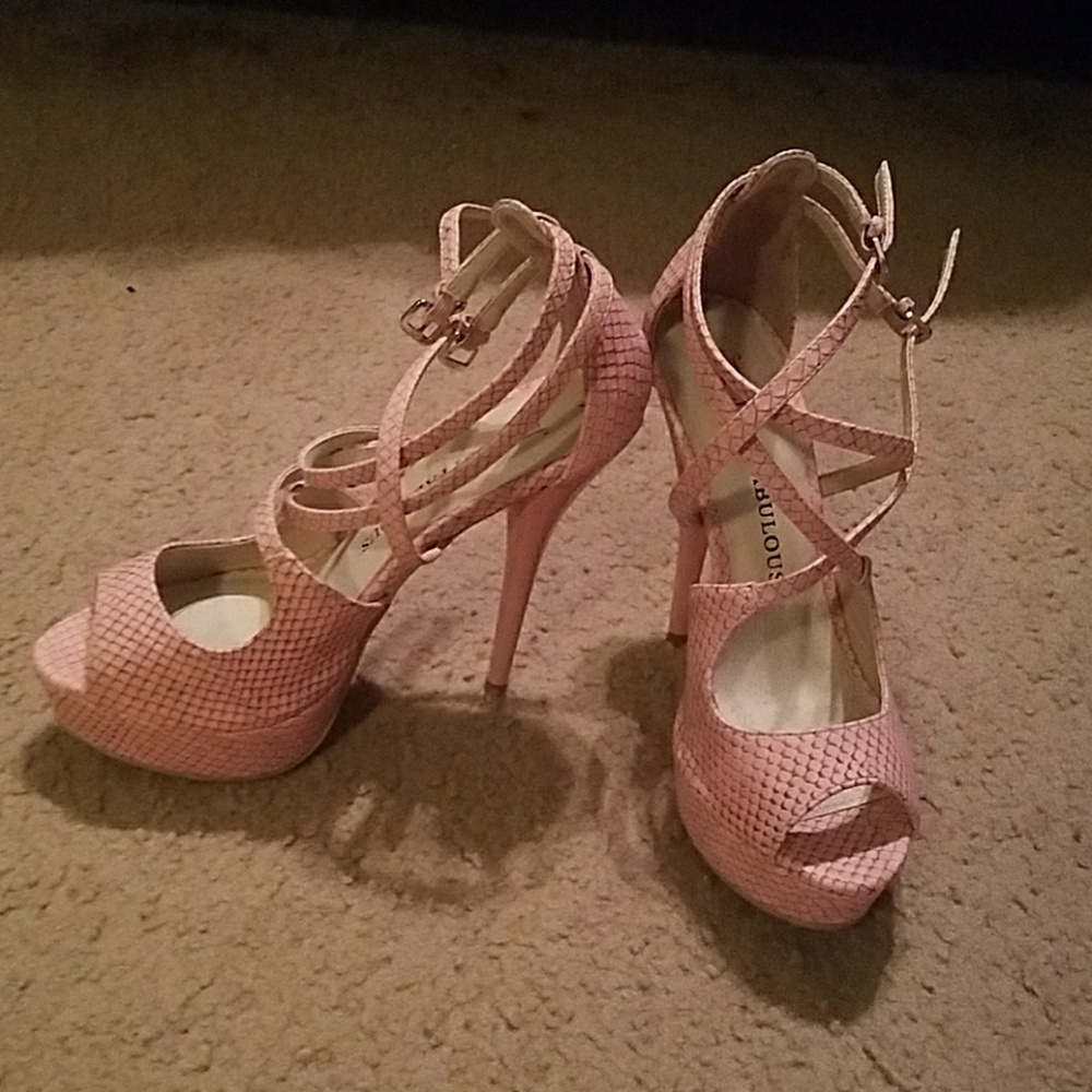 Pink very high heels