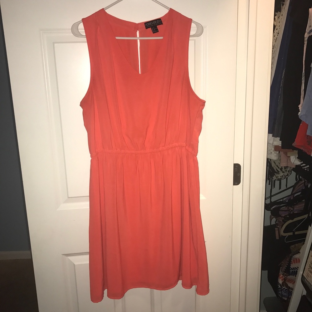 Forever 21+, Bright orange, shiffon dress