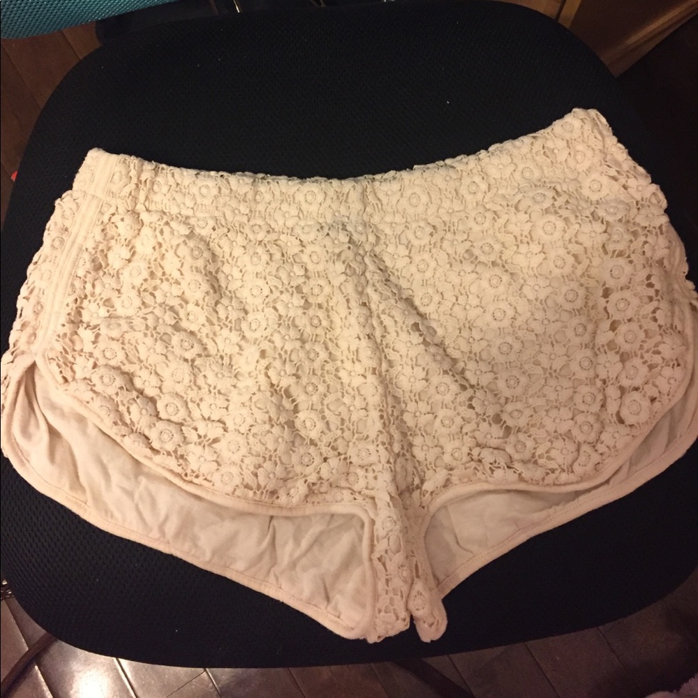 Forever 21 Floral Crochet Shorts