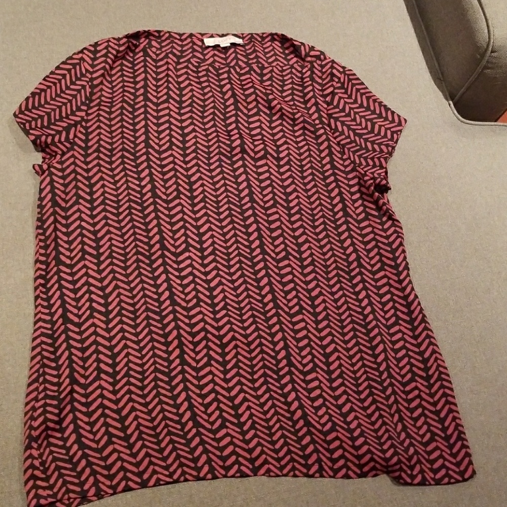 LOFT Red and Black Shirt