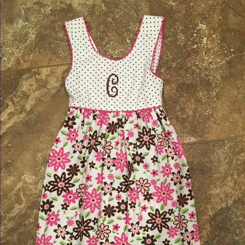 Chez Ami Girls Size 4 Monogrammed "C" Dress