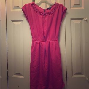 Magenta mini zip dress.