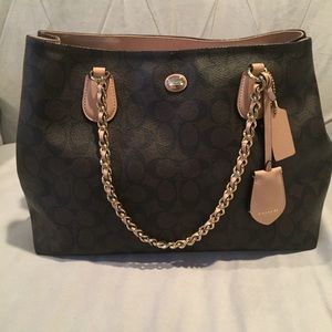 Coach Peyton Signature Chain Tote