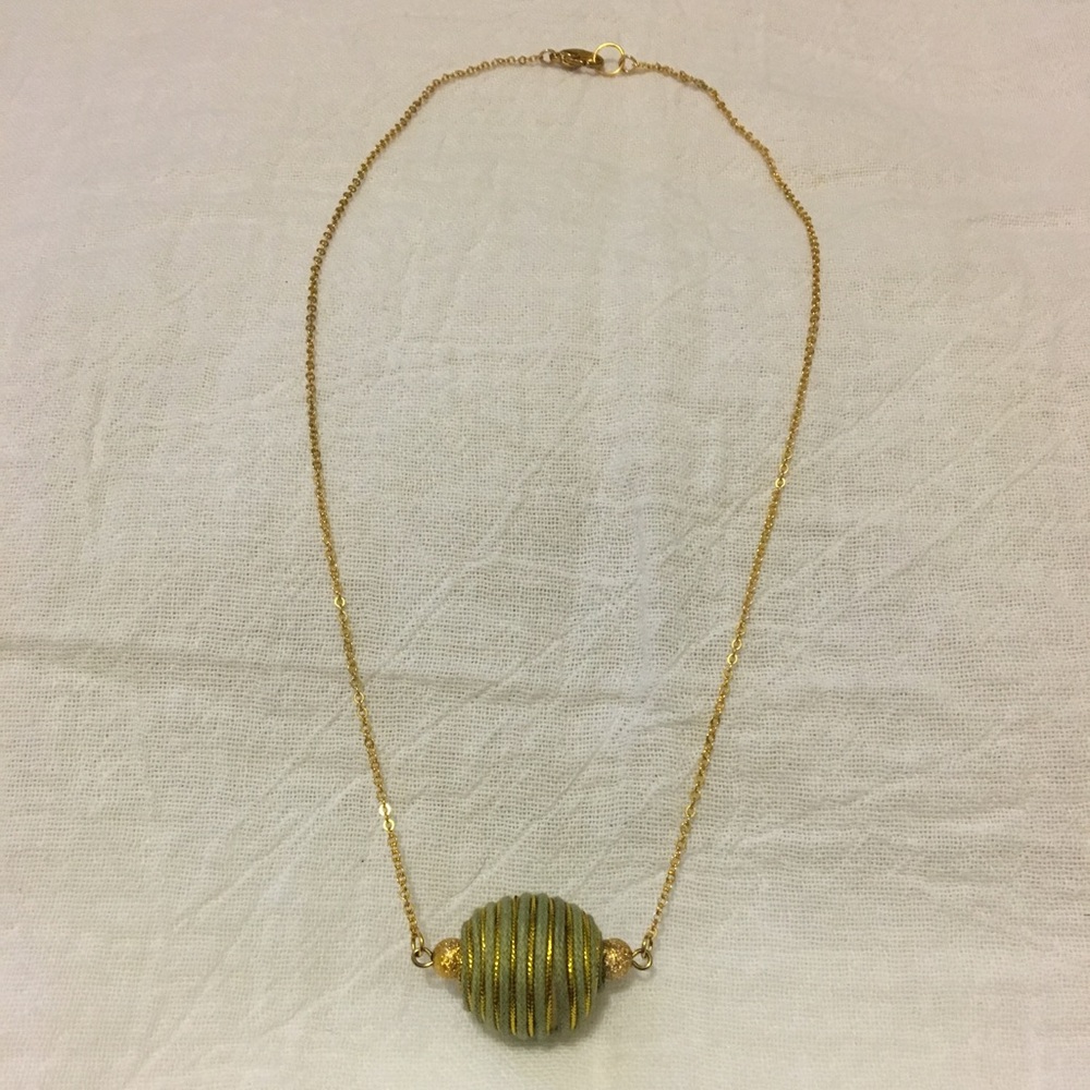 Handmade Gold/Light Green Necklace