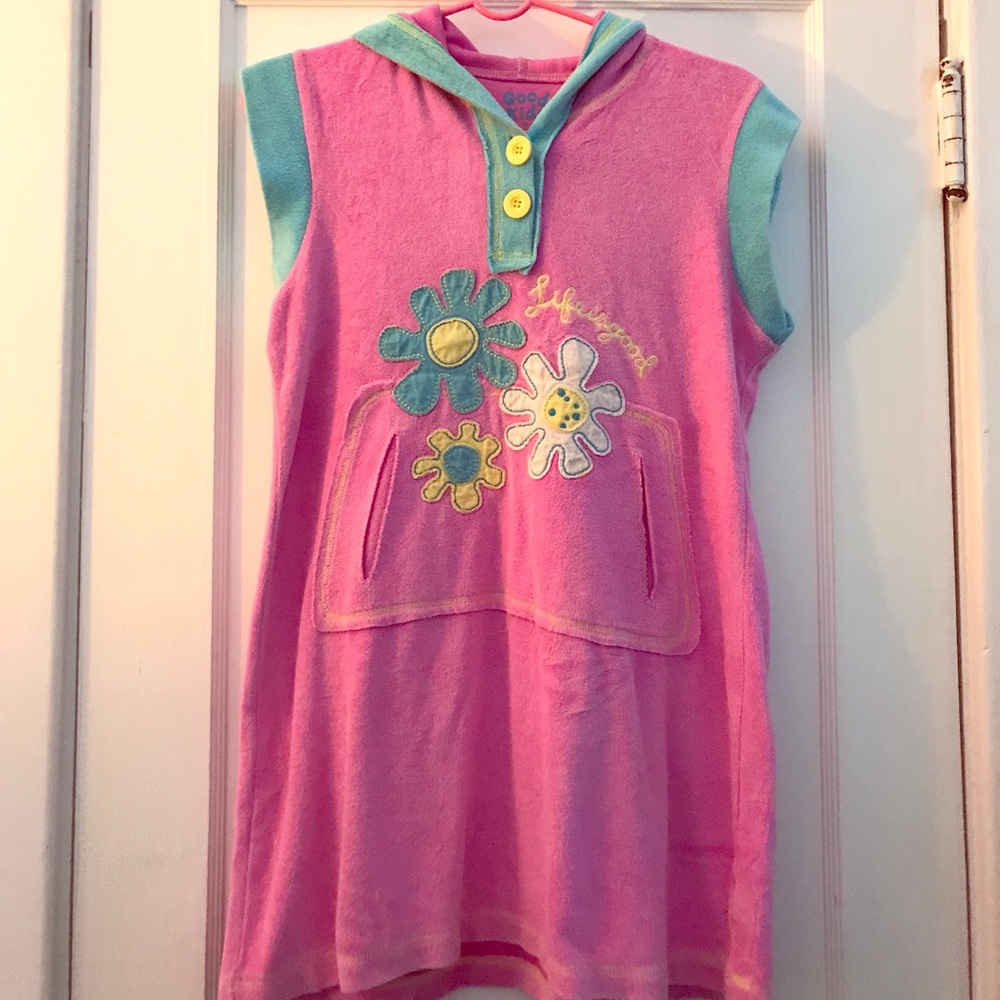 Girls Hooded Life is Good Swimsuit Coverup (12-14)