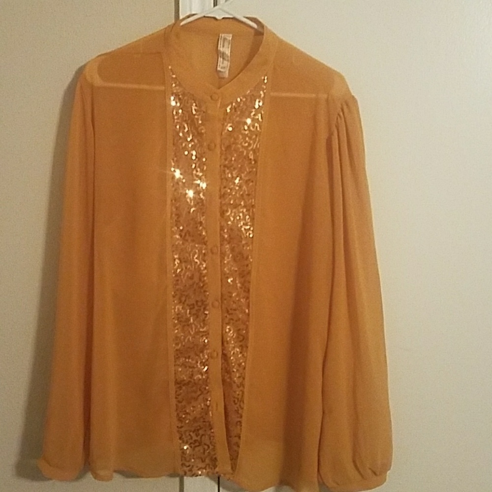 Women's Sheer Sequined Blouse