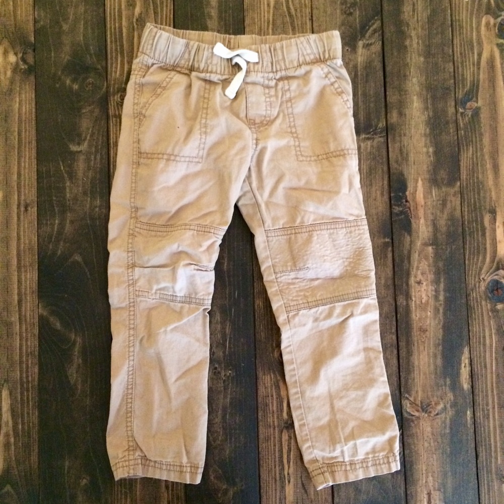 Khaki Straight Leg Pull On Pants