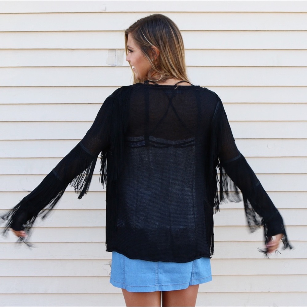 black fringe cardigan - Picture 4 of 5