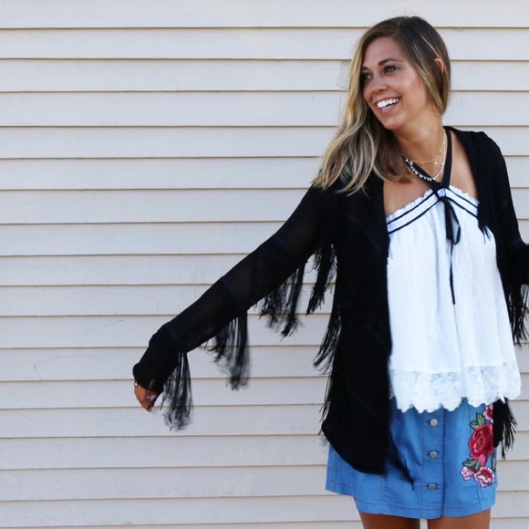 black fringe cardigan - Picture 2 of 5