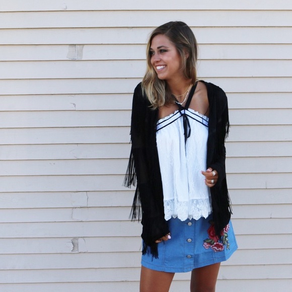 black fringe cardigan - Picture 3 of 5