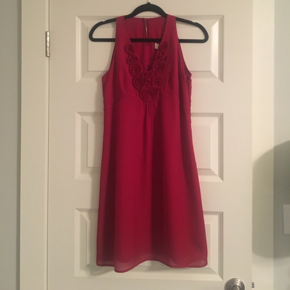 Ann Taylor Loft red party dress. Size 2P.
