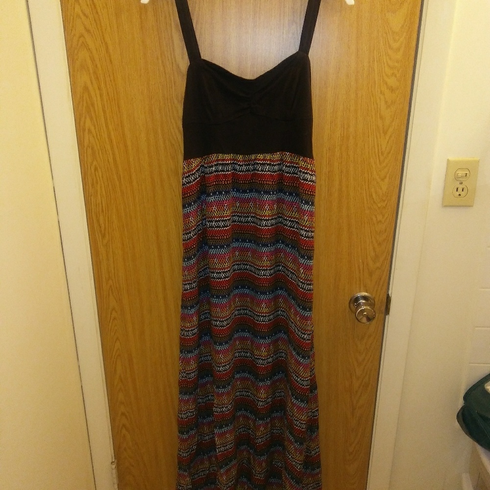 Black and Multi Maxi Dress