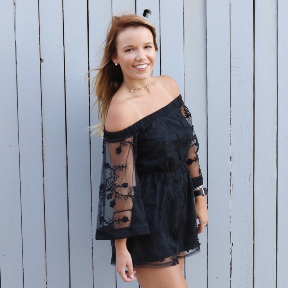 black lace romper - Picture 2 of 4