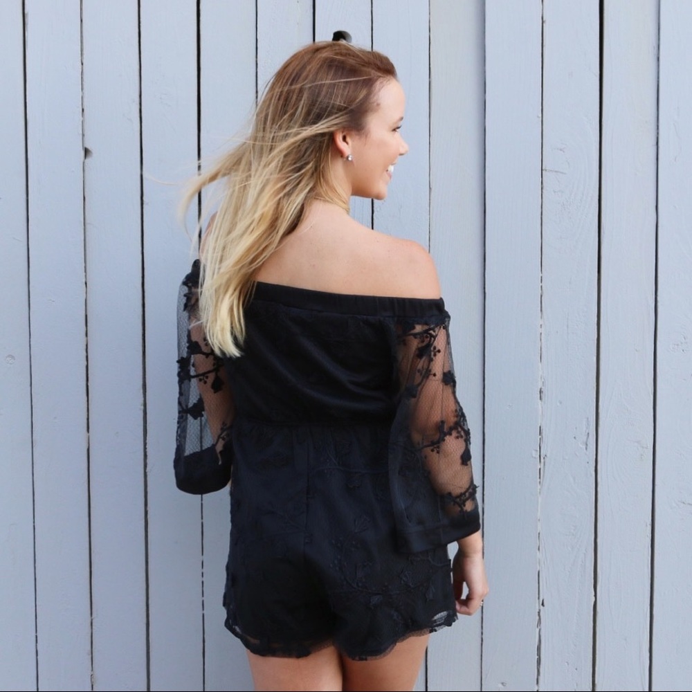 black lace romper - Picture 3 of 4
