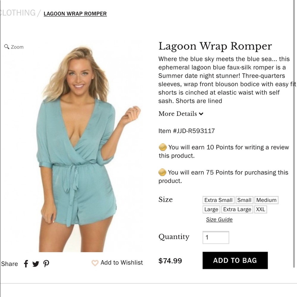 Kittenish blue lagoon romper