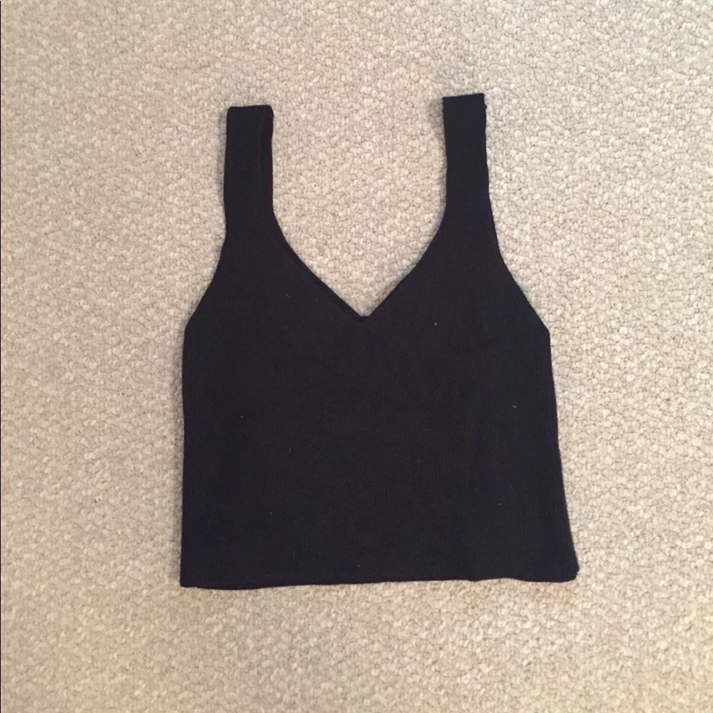 Ribbed knit crop too