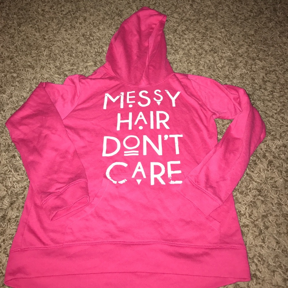 Messy hair- don't care sweatshirt