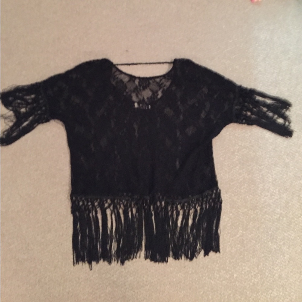 Boho Lace Fringe Top