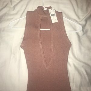 Small Mauve Middi Low Cut Dress