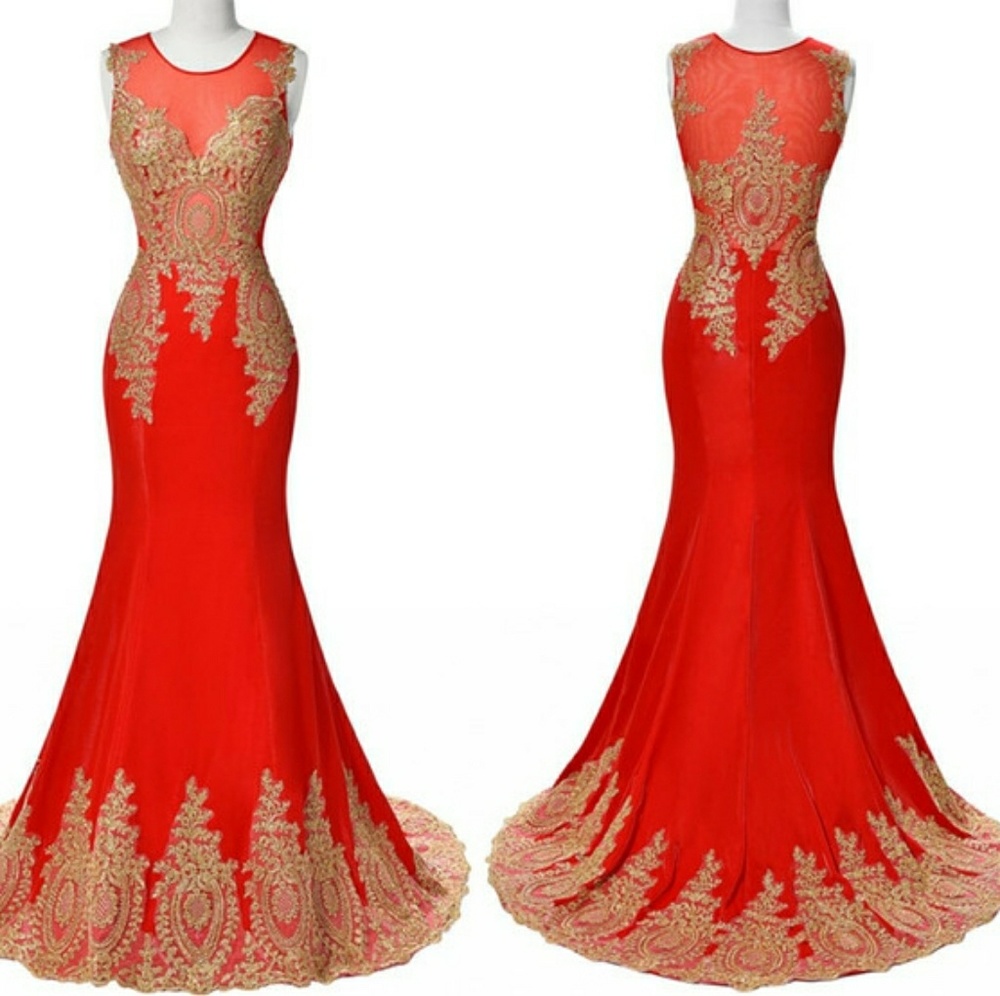 Red evening dress