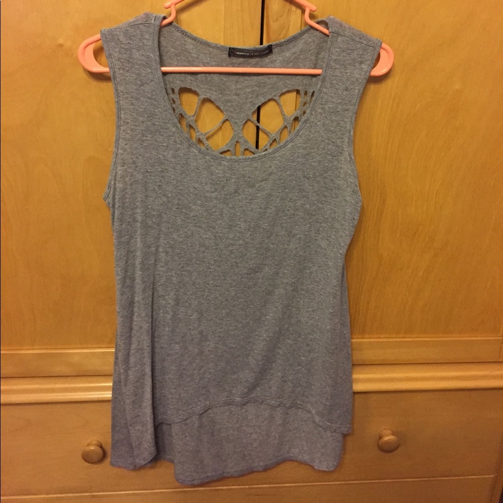 Happening In The Present Loose Gray Tank Top