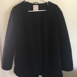 Black furry PAC sun sweater jacket