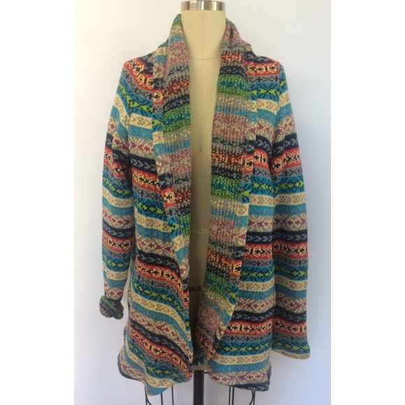 DREW Womens Aztec Multicolor Cardigan NWT $288 - Picture 4 of 7