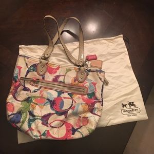 Coach handbag with dust cover