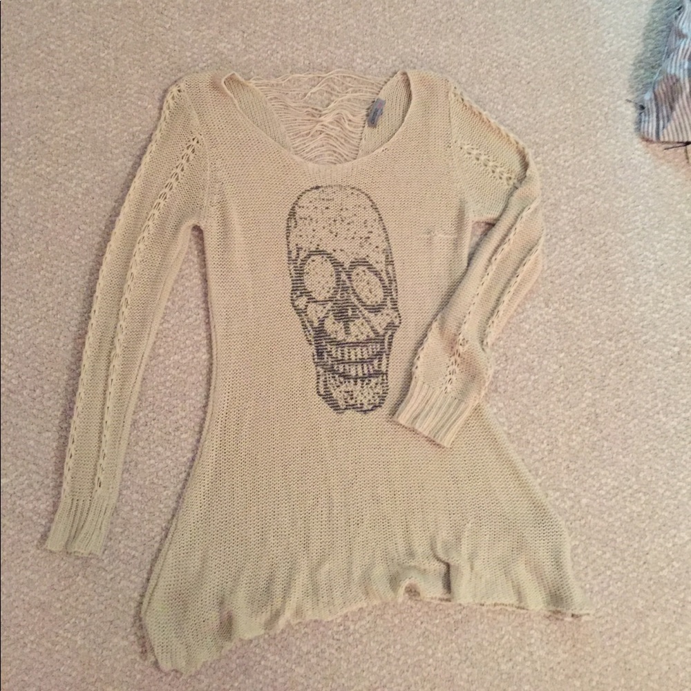 Distressed Skull Knit Tunic