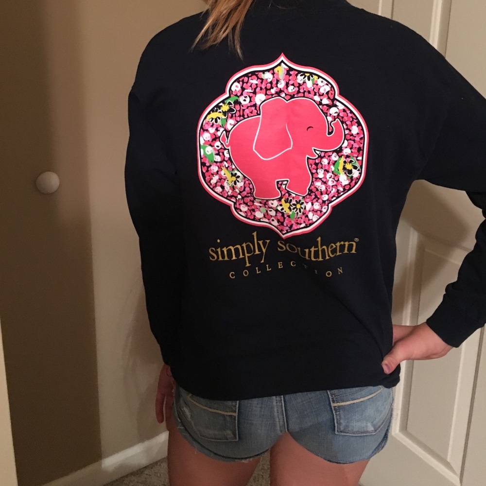 NWOT Navy Simply Southern Elephant Tshirt