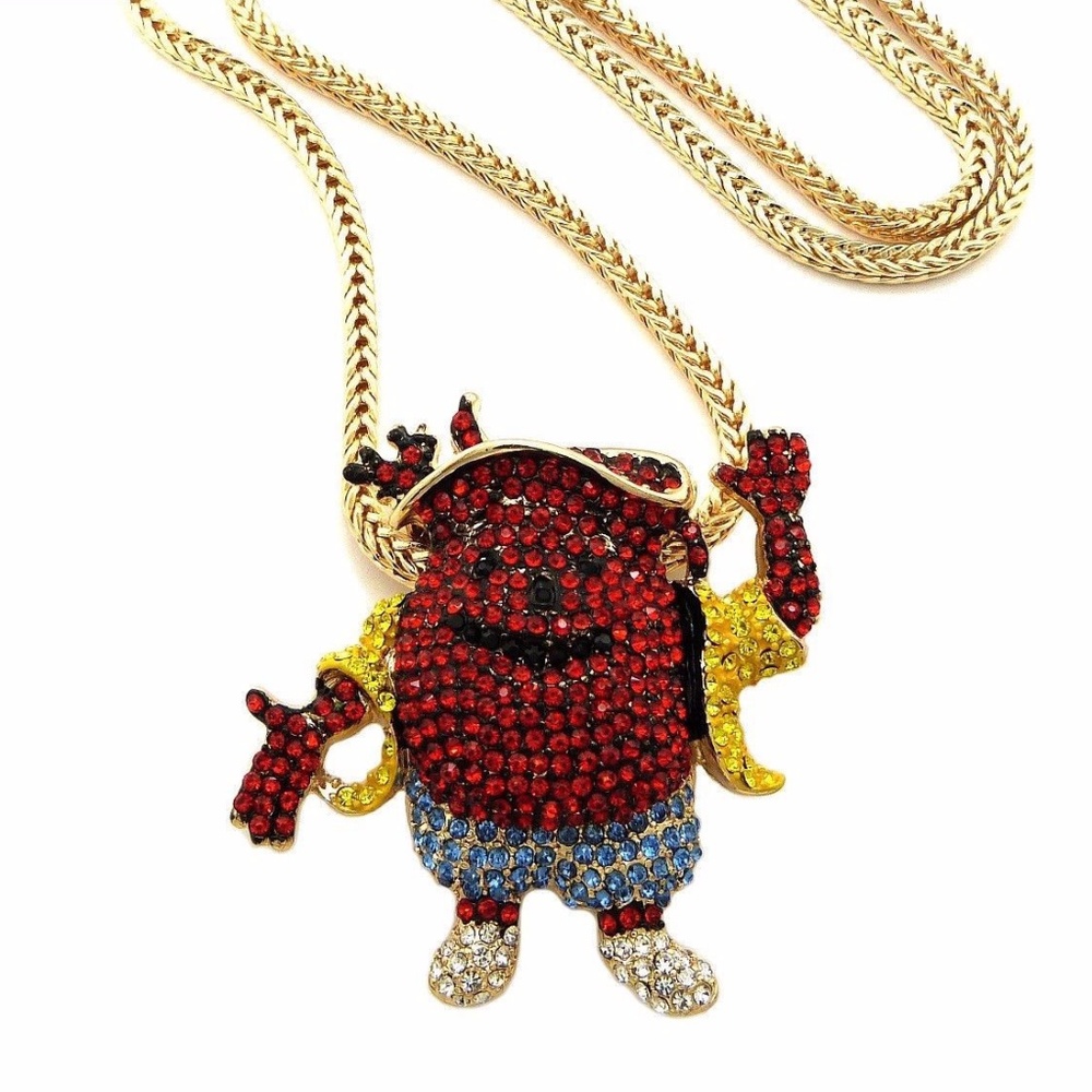 KOOL AID PENDANT W/ 4mm/36" FRANCO CHAIN NECKLACE