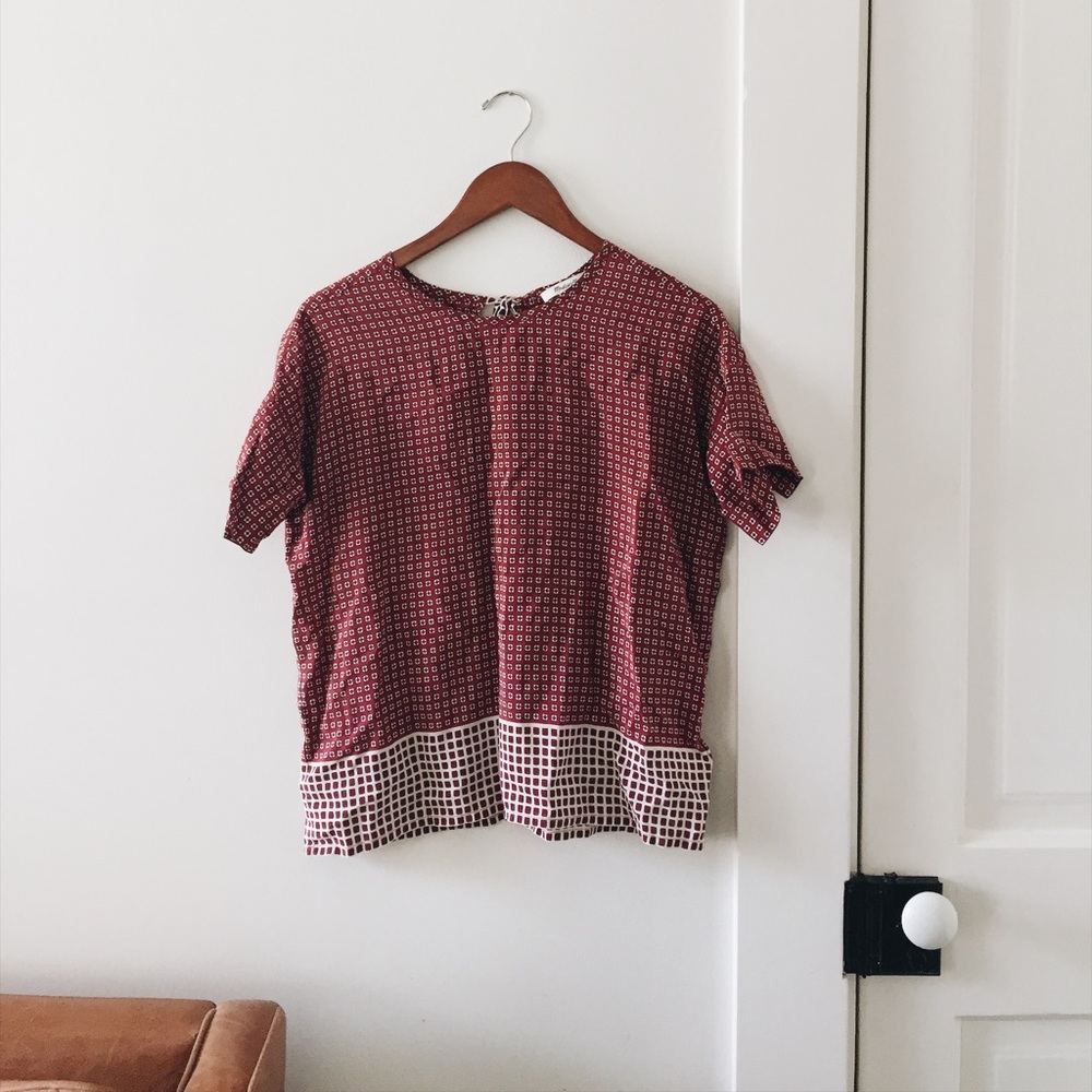 Madewell Silk Bow Back Blouse in Ascot Tie