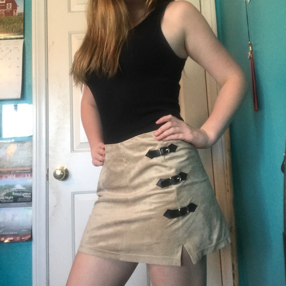 Tan suede skirt