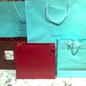 Cartier, tiffany and co, saks shopping tote bags