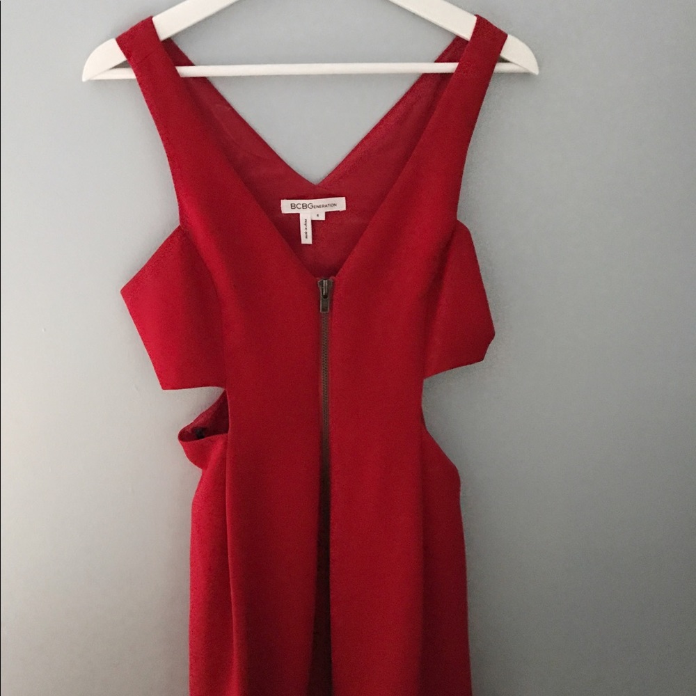 BCBG cut out red dress