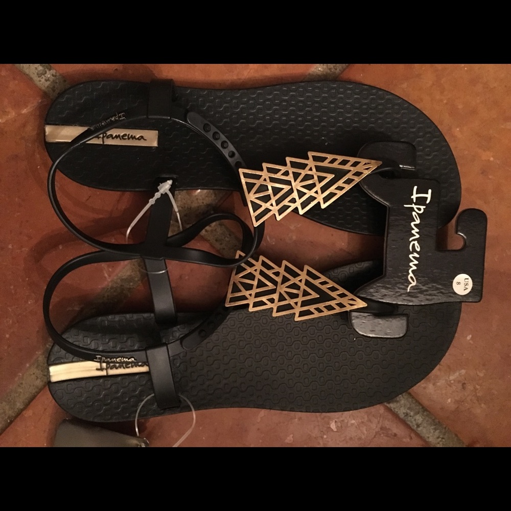 Cute Black and Gold Sandals