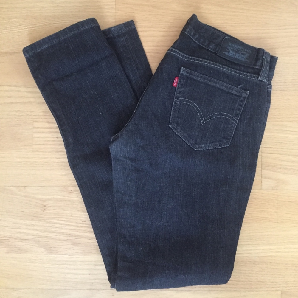 VINTAGE LEVIS STRAIGHT LEG BLACK DENIM JEANS