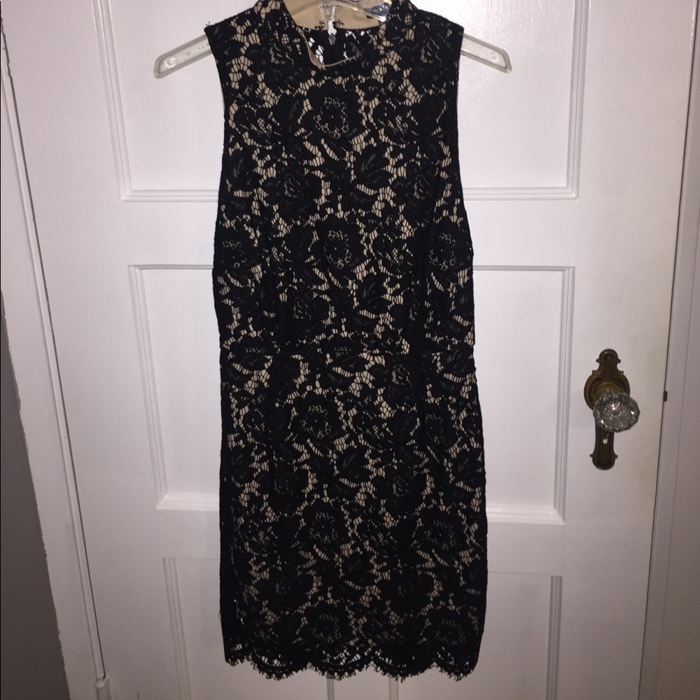Black and nude lace dress