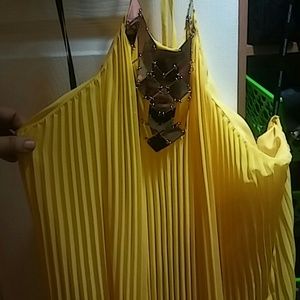 Pleat dress yellow by marciano, never used